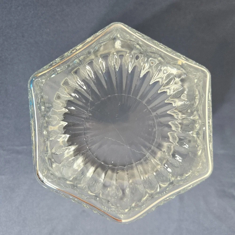 Vintage Anchor Hocking Wexford Pressed Glass Covered Ice Bucket w/Handle